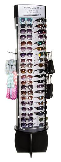 Rotating Floor Sunglass Display Rack Holds 80 Sunglasses Fl 80 Blk