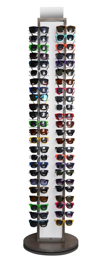 Rotating Floor Sunglass Display Holds 96 Sunglasses FL 96 WD